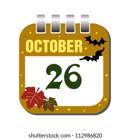 Calendar sheet for the day of October twenty six