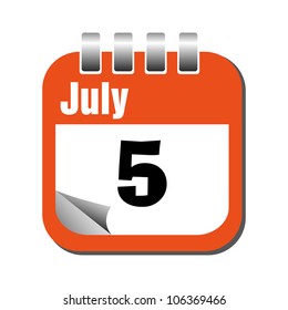 Calendar sheet for the fifth of July