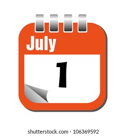 Calendar sheet for the first of July