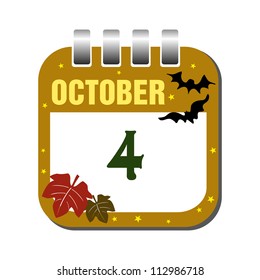 Calendar sheet for the fourth of October