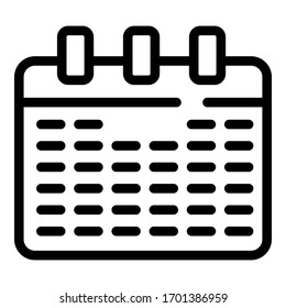 Calendar sheet icon. Outline calendar sheet vector icon for web design isolated on white background