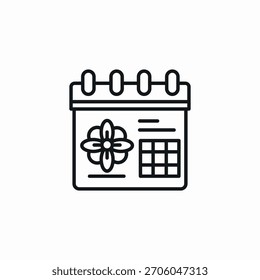 Vector de signo de icono de hoja de calendario