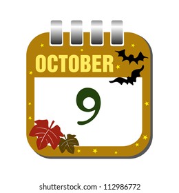 Calendar sheet for the nine of October