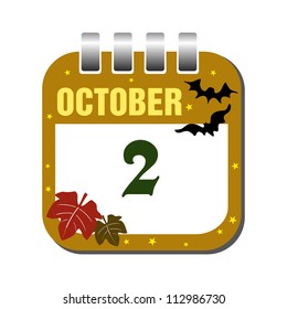 Calendar sheet for the second of October