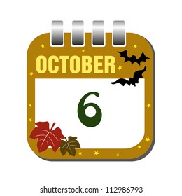 Calendar sheet for the sixth of October