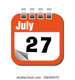 Calendar sheet for the twenty seven of July