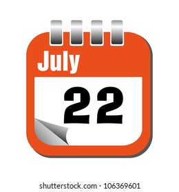 Calendar sheet for the twenty two of July