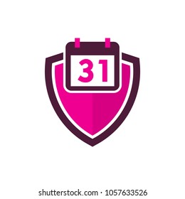 Calendar Shield Logo Icon Design
