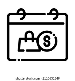 calendar shopping bag money sale date month year discount ecommerce icon