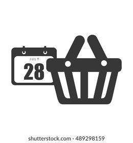 calendar with shopping basket