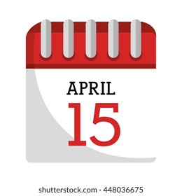 Calendar showing month and day, isolated flat icon vector illustration.