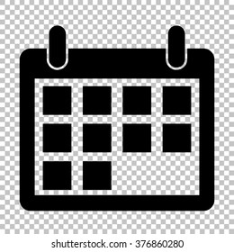 Calendar sign. Flat style icon on transparent background
