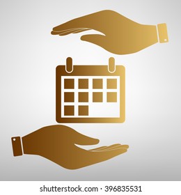 Calendar sign Golden Effect.