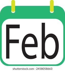 Calendar sign icon. February month symbol. 