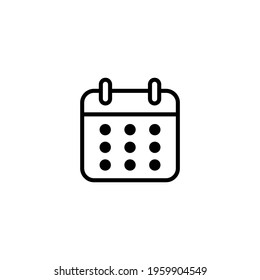 Calendar sign icon. Schedule icon symbol vector isolated on white background 