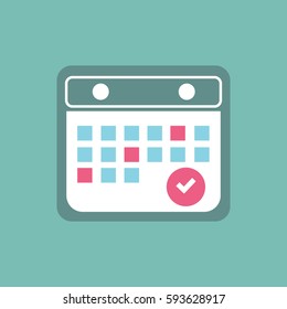 Calendar Sign Icon, Schedule Icon, Vector Illustration