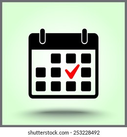Calendar sign icon, vector illustration. Flat design style 