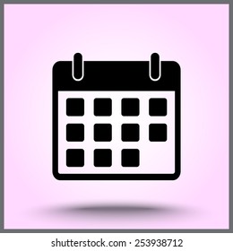 Calendar sign icon, vector illustration. Flat design style 