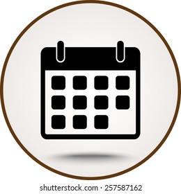 Calendar sign icon, vector illustration. Flat design style 