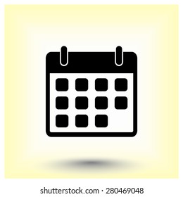 Calendar sign icon, vector illustration. Flat design style 