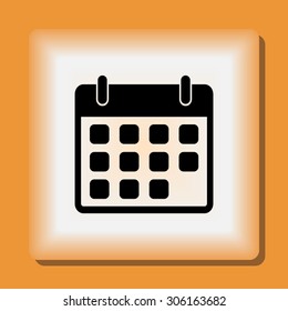 Calendar sign icon, vector illustration. Flat design style 