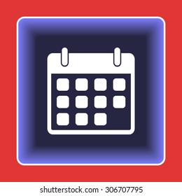 Calendar sign icon, vector illustration. Flat design style 