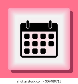 Calendar sign icon, vector illustration. Flat design style 