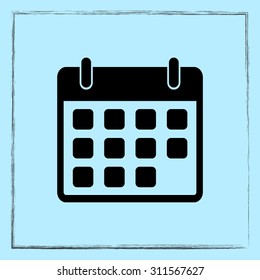Calendar sign icon, vector illustration. Flat design style 