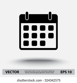 Calendar sign icon, vector illustration. Flat design style 