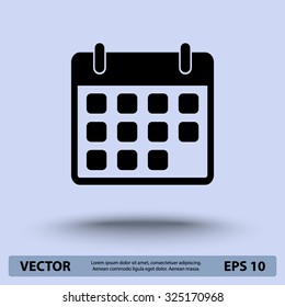 Calendar sign icon, vector illustration. Flat design style 