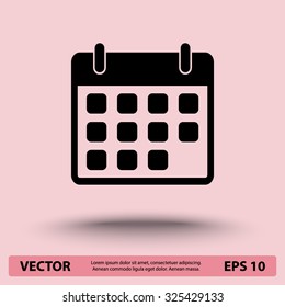 Calendar sign icon, vector illustration. Flat design style 