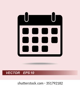 Calendar sign icon, vector illustration. Flat design style 