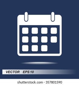Calendar sign icon, vector illustration. Flat design style 