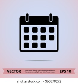 Calendar sign icon, vector illustration. Flat design style 