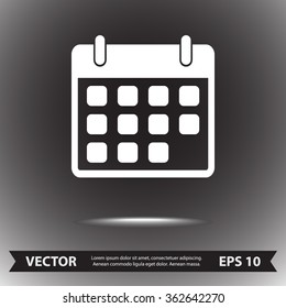 Calendar sign icon, vector illustration. Flat design style 