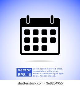 Calendar sign icon, vector illustration. Flat design style 