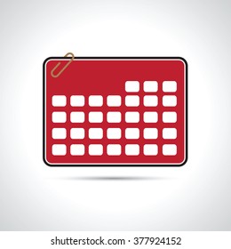 calendar sign icon, vector illustration. Flat design style