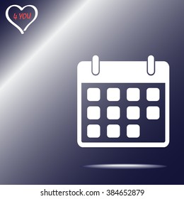 Calendar sign icon, vector illustration. Flat design style 