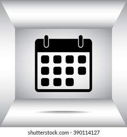 Calendar sign icon, vector illustration. Flat design style 