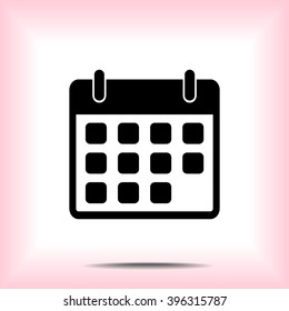 Calendar sign icon, vector illustration. Flat design style 