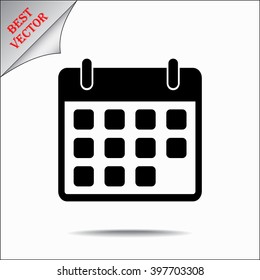 Calendar sign icon, vector illustration. Flat design style 