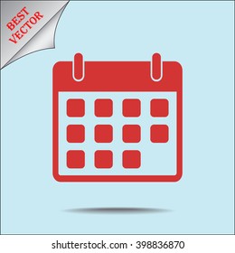 Calendar sign icon, vector illustration. Flat design style 