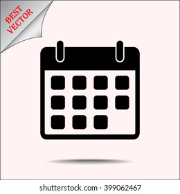 Calendar sign icon, vector illustration. Flat design style 