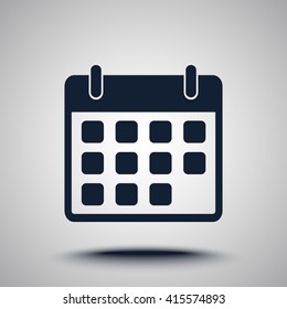 Calendar sign icon, vector illustration. Flat design style 