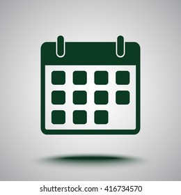 Calendar sign icon, vector illustration. Flat design style 