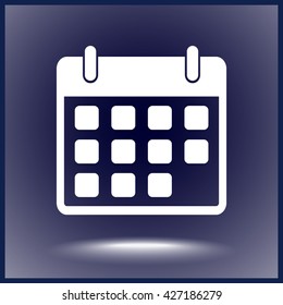 Calendar sign icon, vector illustration. Flat design style 
