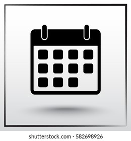 Calendar sign icon, vector illustration. Flat design style 
