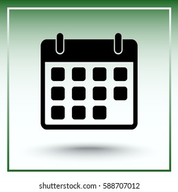 Calendar sign icon, vector illustration. Flat design style 