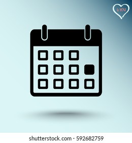 Calendar sign icon, vector illustration. Flat design style 