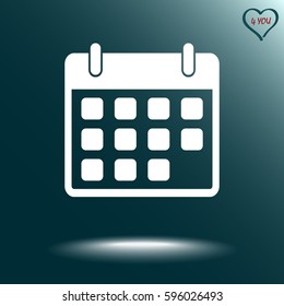 Calendar sign icon, vector illustration. Flat design style 